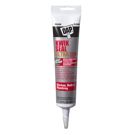 Dap DAP Kwik Seal Ultra Clear Siliconized Acrylic Kitchen and Bath Caulk Sealant 5.5 oz 18915